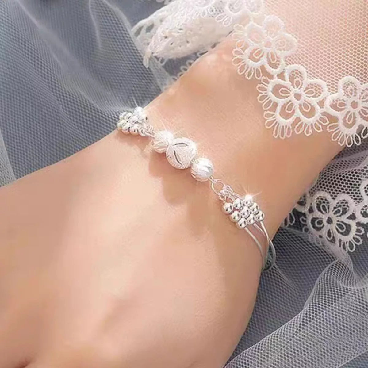 925 Sterling Silver Bead Chain Bracelet - Lilixa.store