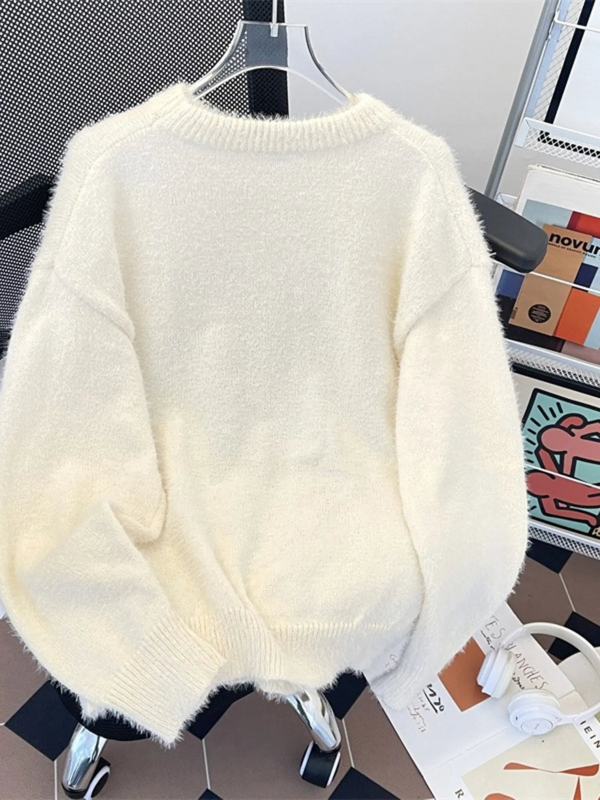 Men's Cute Cat Fuzzy Knit Pullover - Lilixa.store