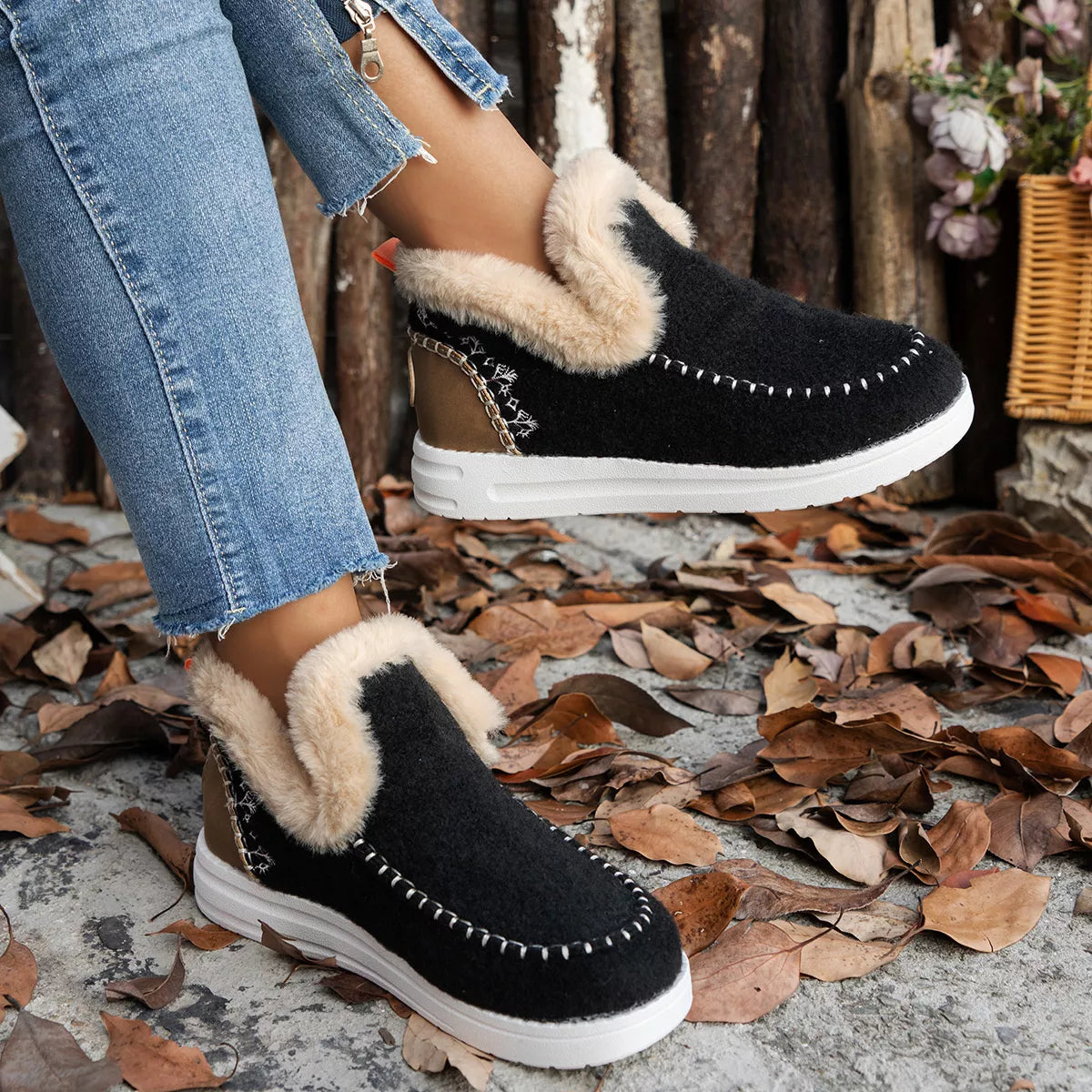 Round Toe Winter Ankle Boots - Lilixa.store