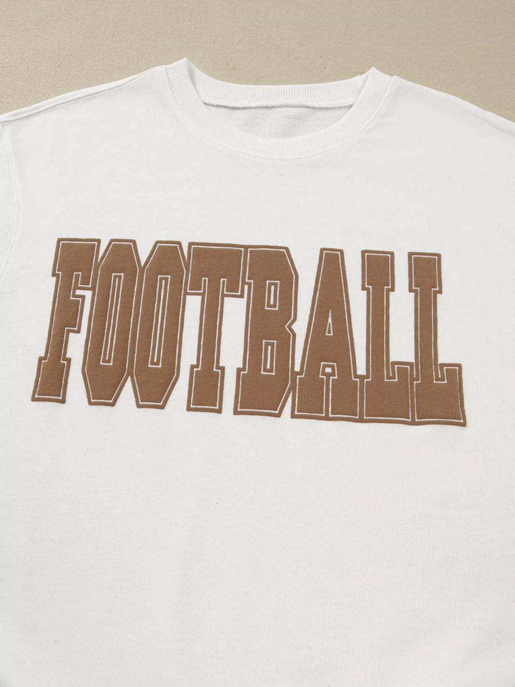 FOOTBALL 3D Letter Graphic Crew Neck Sweatshirt - Lilixa.store