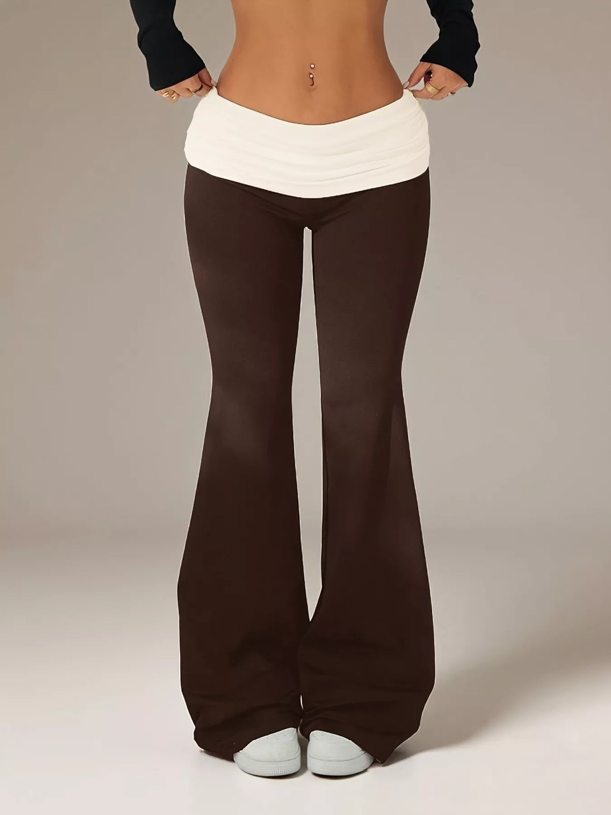 High-Waisted Polka Dot Flare Pants - Lilixa.store