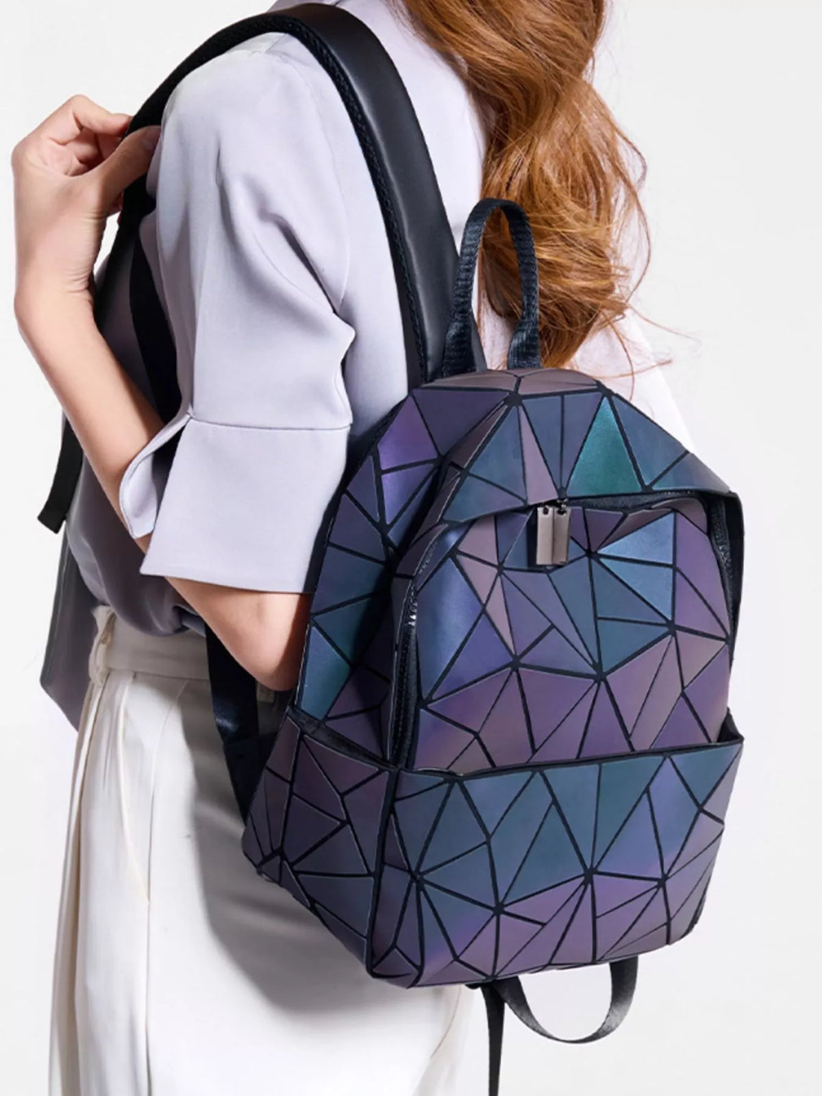 Geometric Adjustable Straps Backpack Bag - Lilixa.store