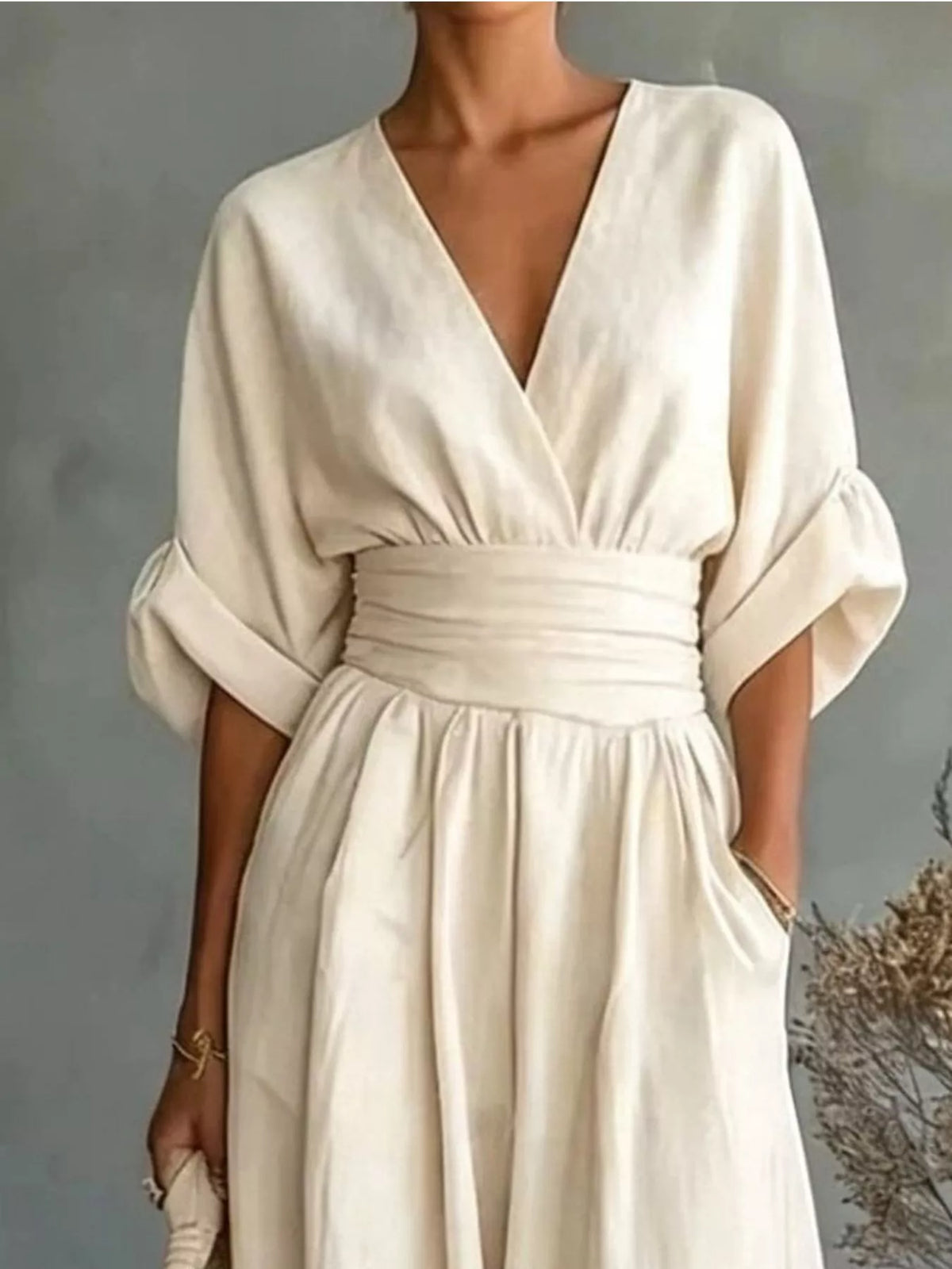 Full Size Half Sleeve Wide-Leg Jumpsuit Plus Size - Lilixa.store