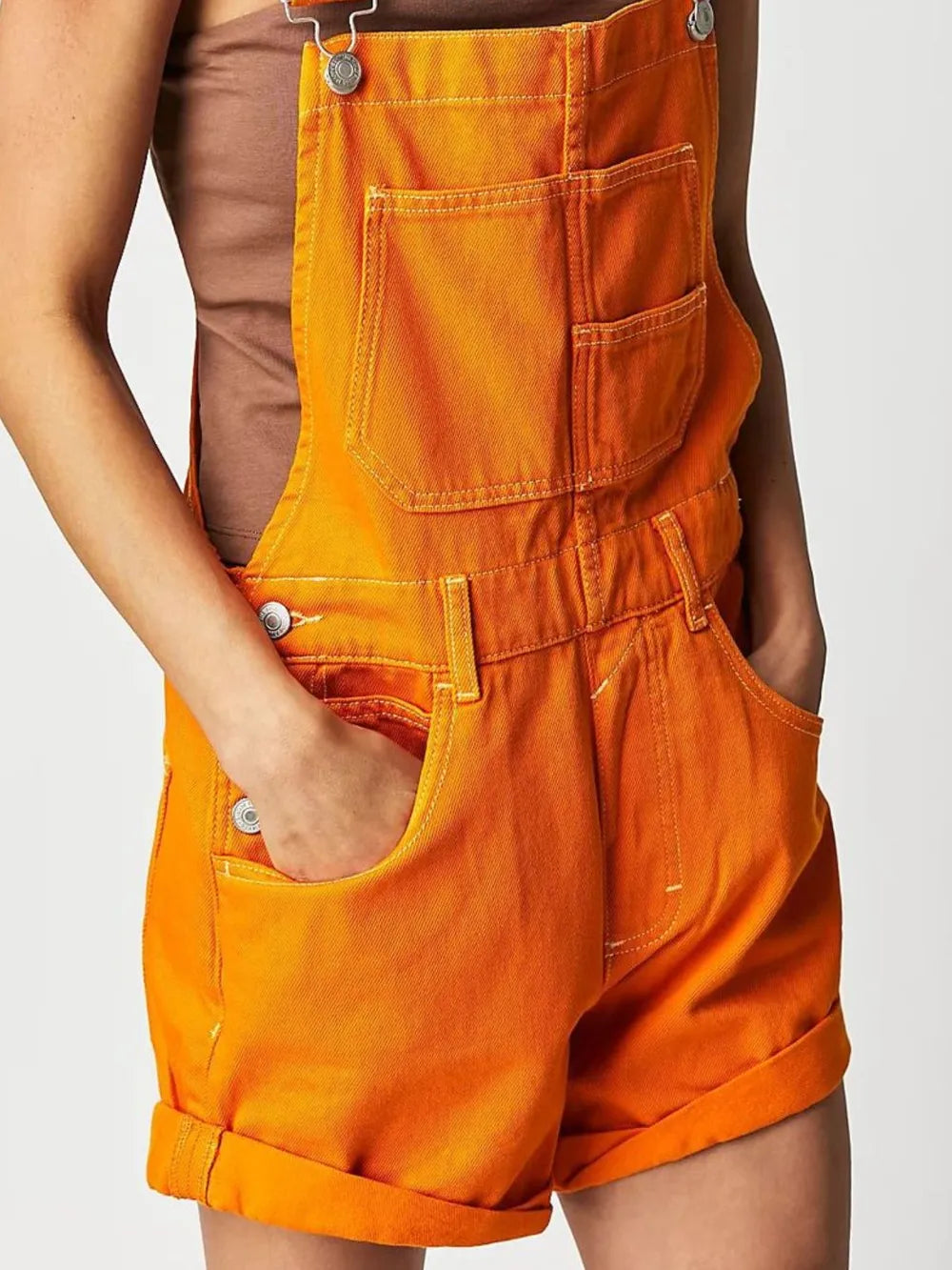 Square Neck Wide Strap Denim Overalls - Lilixa.store
