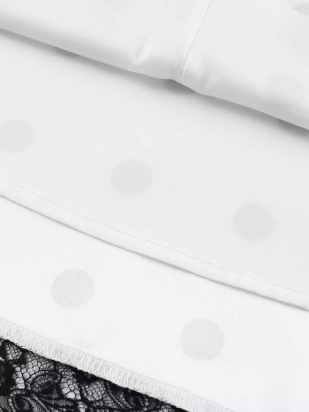 Polka Dot Midi Skirt with Lace Trim - Lilixa.store