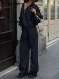 Side Stripe Zip Up Jacket and Pants Set - Lilixa.store