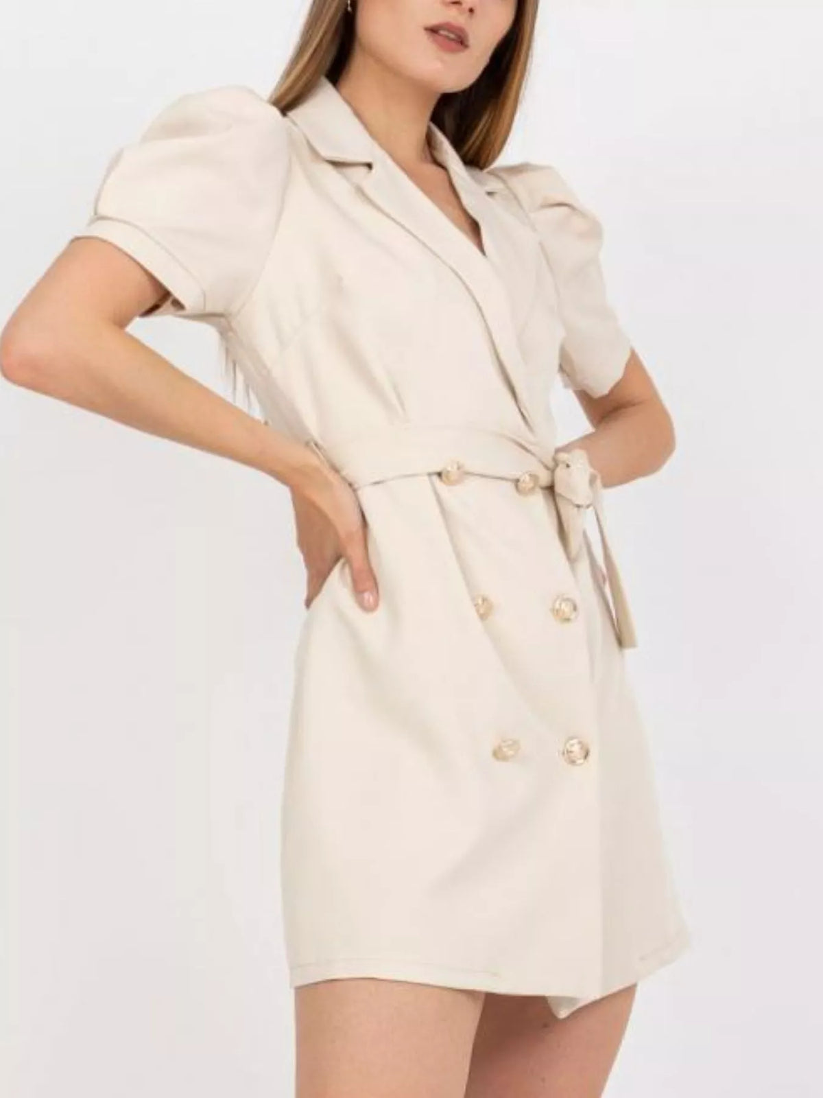 Blazer Style Tie Waist Mini Dress, view 9