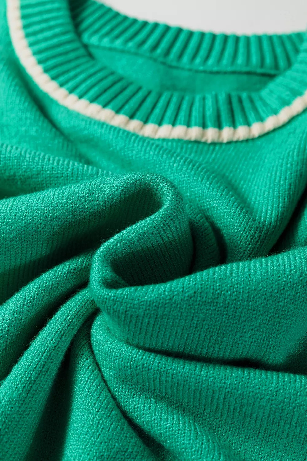 Contrast Detail Drop Shoulder Baggy Sweater