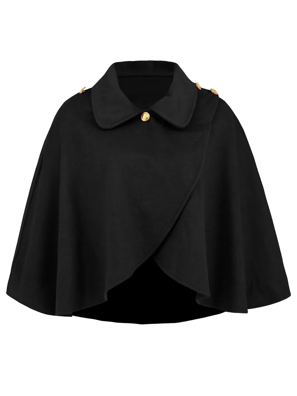 Collared Neck Cropped Cape - Lilixa.store