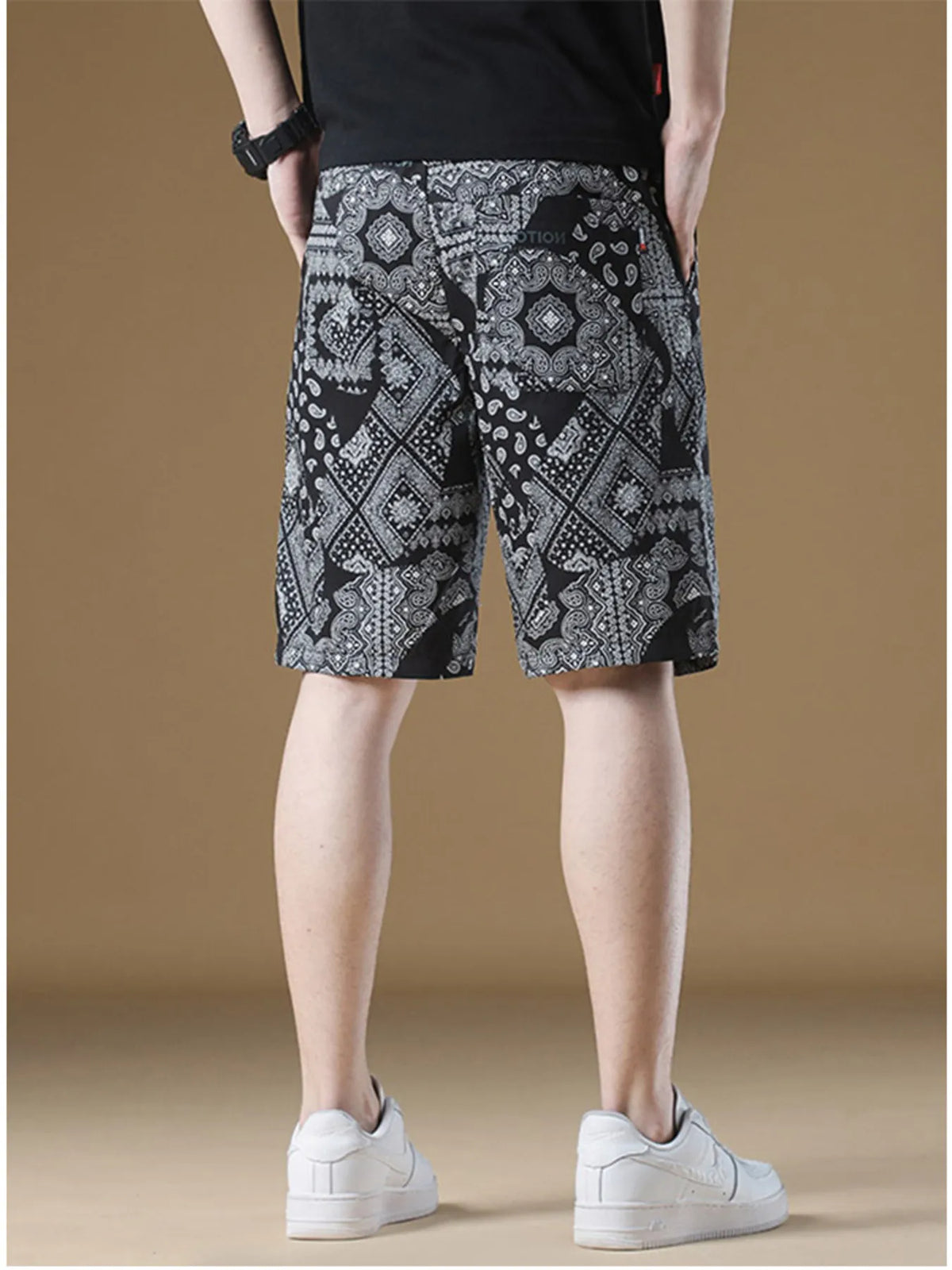 Men's Plus Size Printed Drawstring Shorts, view 2
