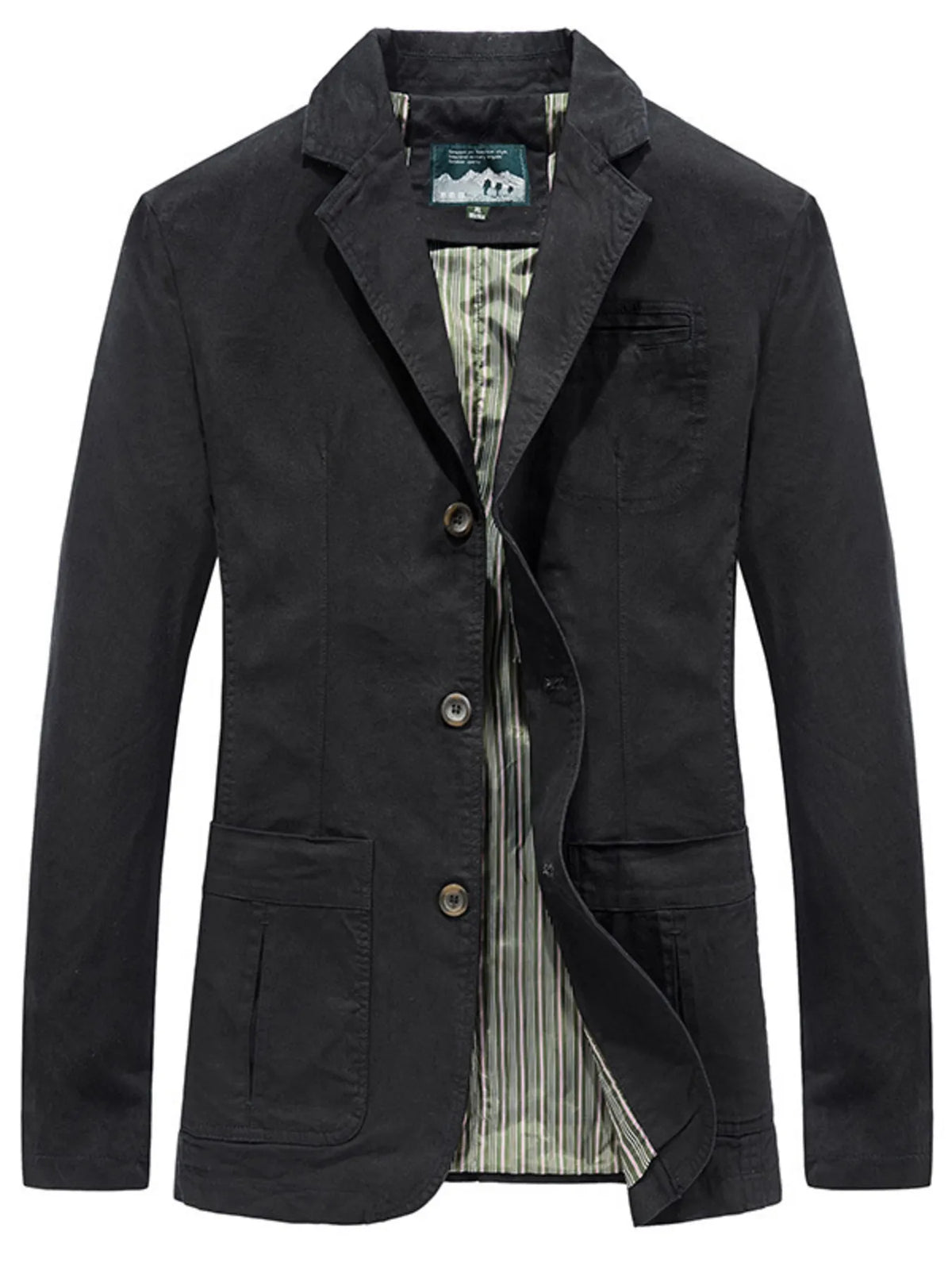 Men's Plus Size Lapel Collar Button Up Blazer - Lilixa.store