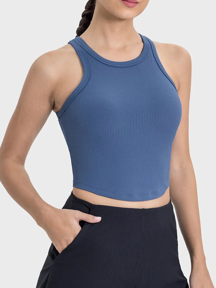 Millennia Round Neck Racerback Active Tank - Lilixa.store