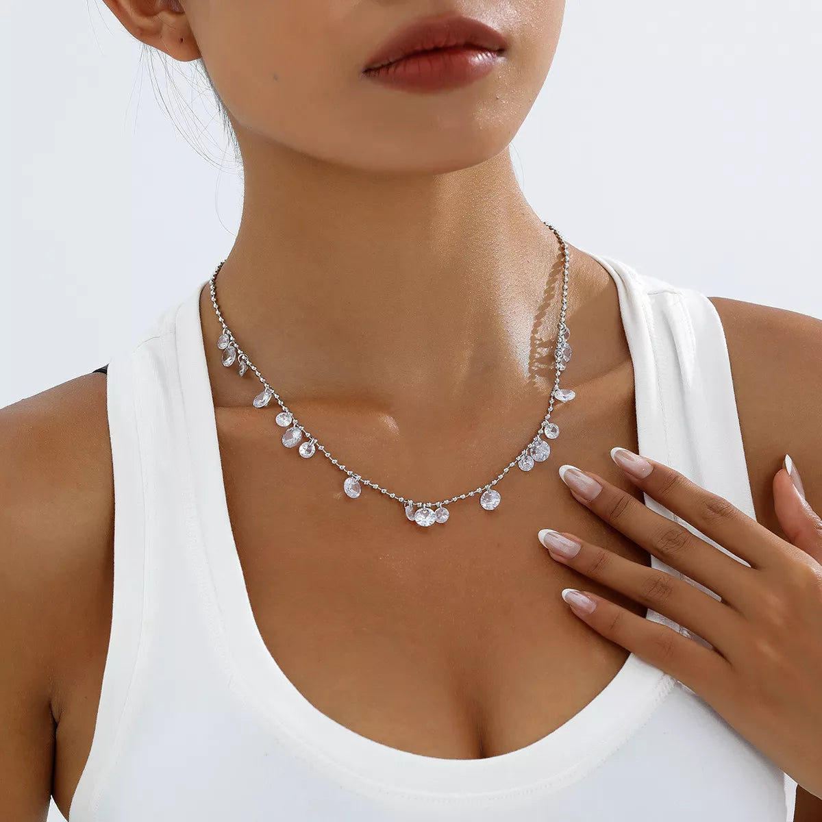 Sparkling Zircon Drop Necklace - Lilixa.store