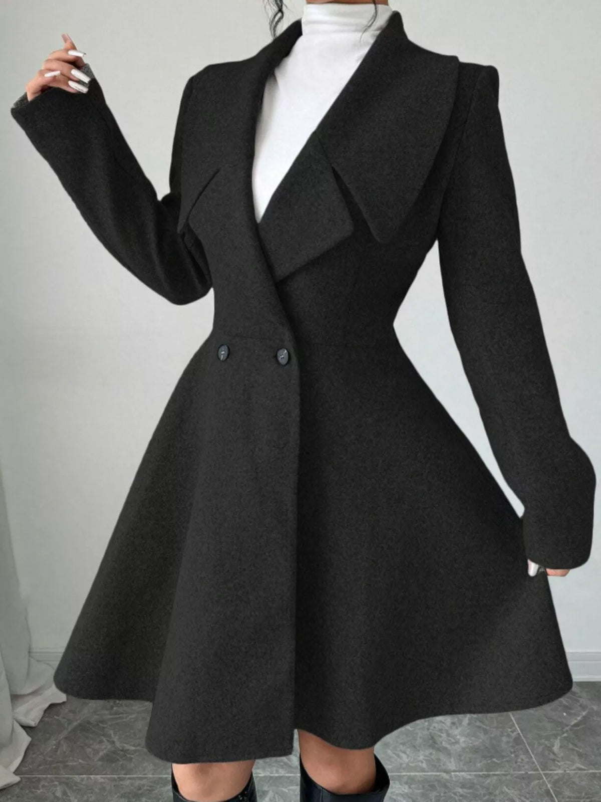 Double-Breasted Long Sleeve Outerwear - Lilixa.store