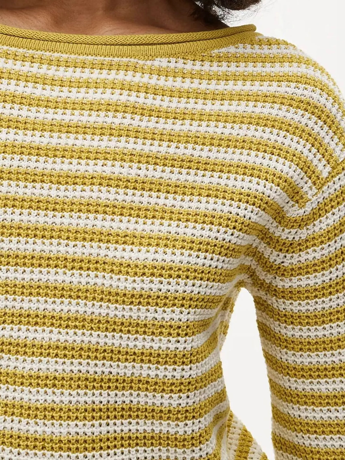 Striped Boat Neck Knit Sweater