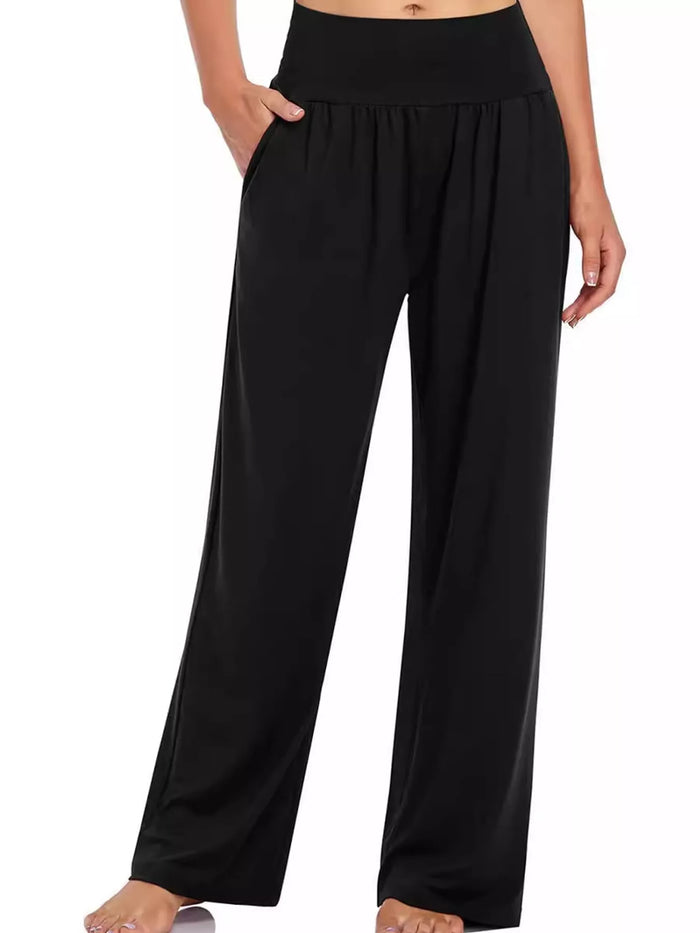 High-Waisted Wide-Leg Pants in Black