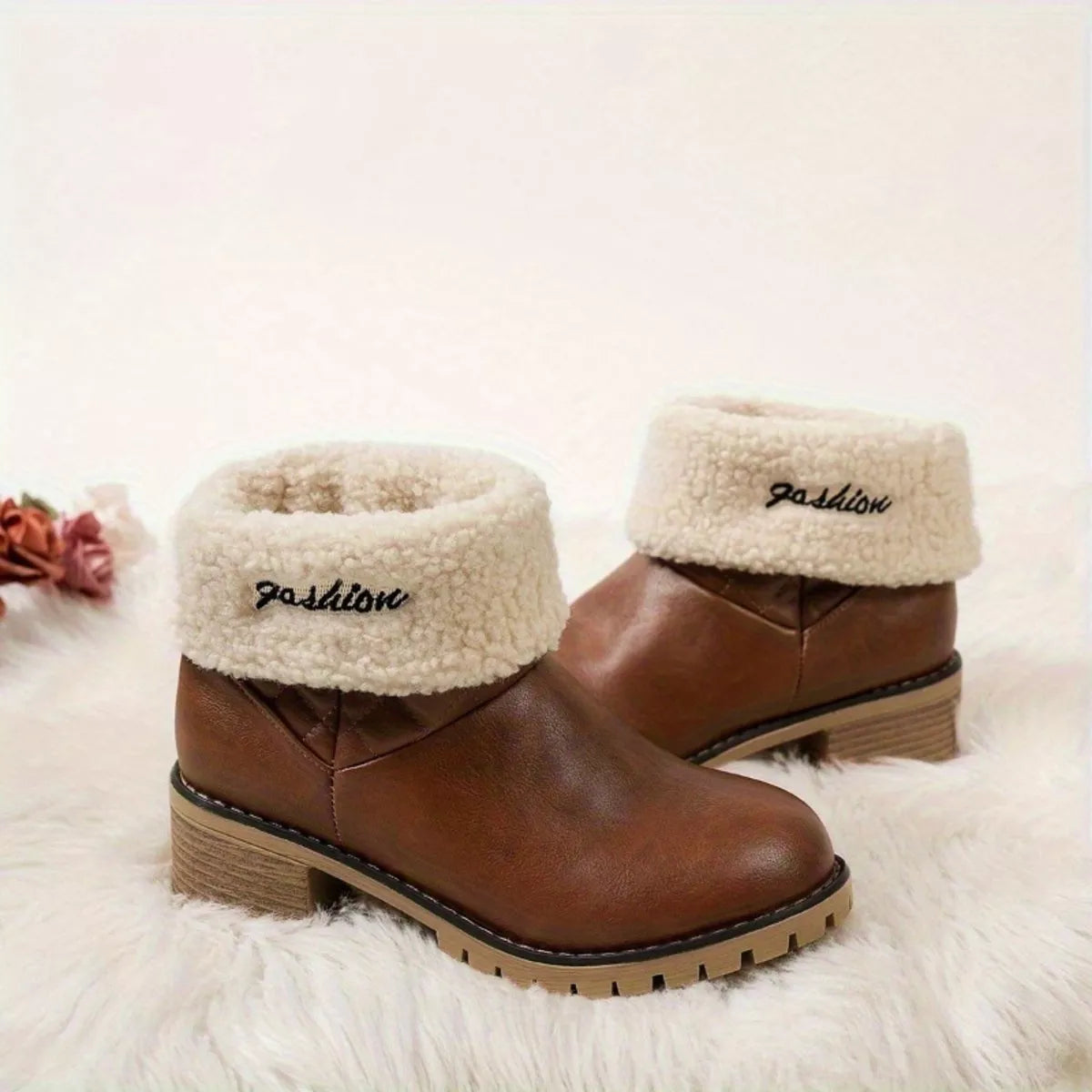Round Toe Block Heels Boots - Lilixa.store