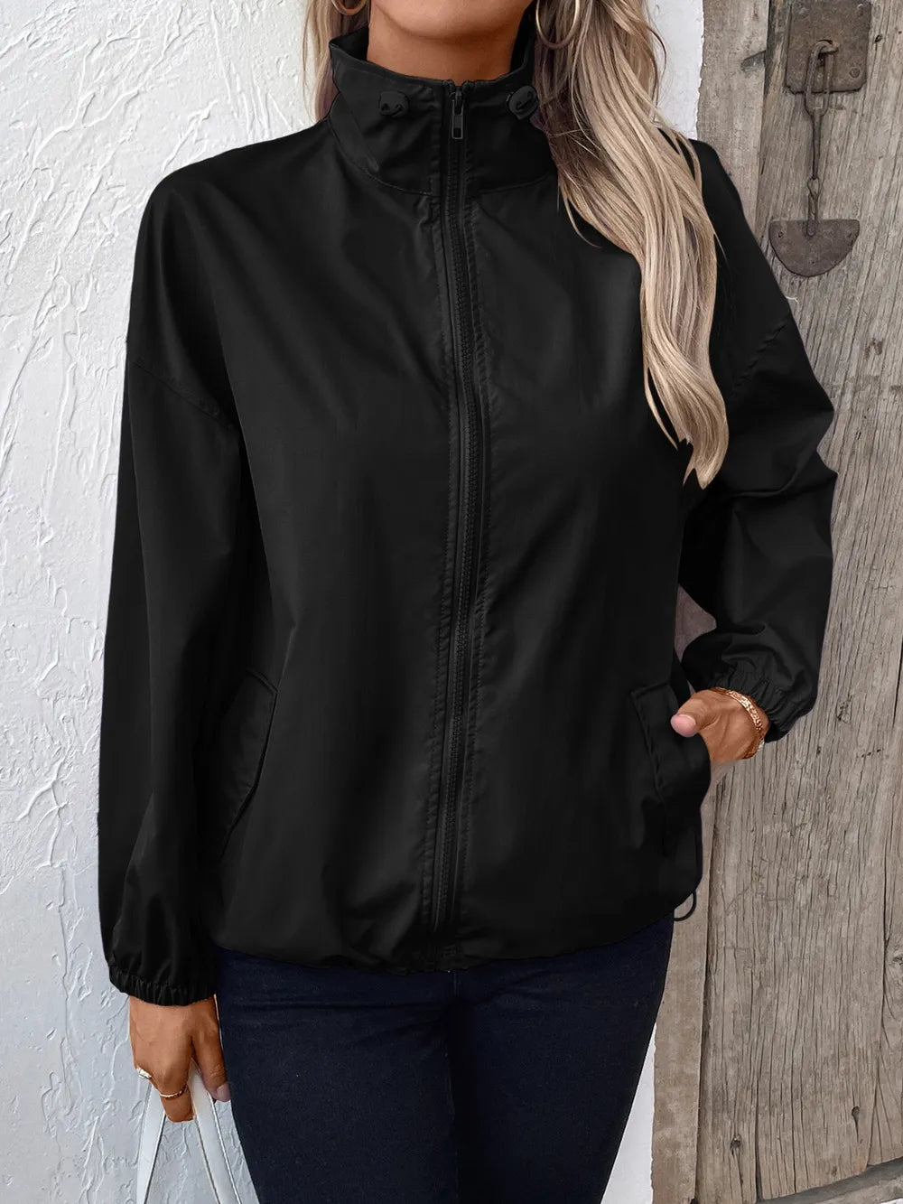 Ivy Lane Pocketed Zip Up Long Sleeve Jacket, view 18