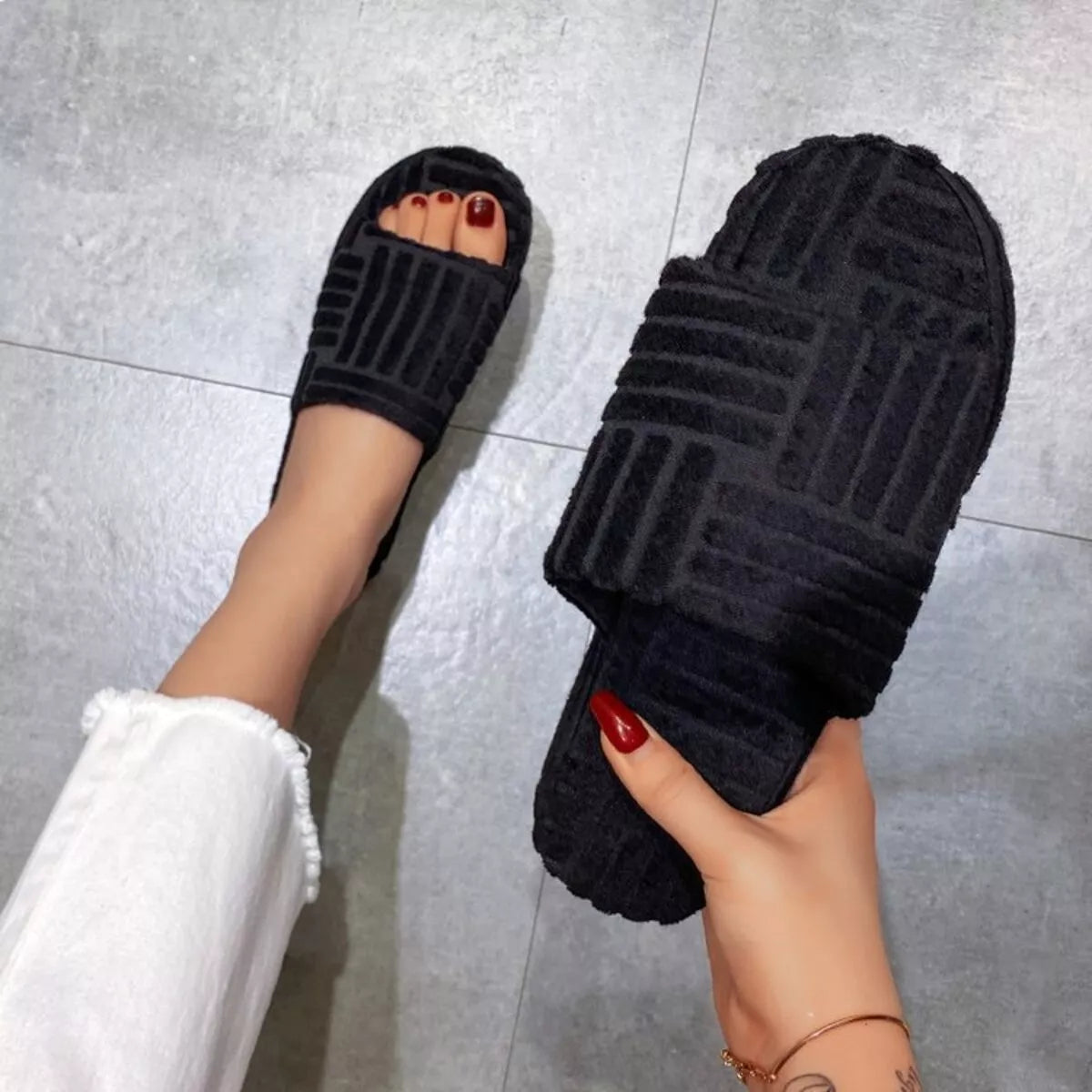 Open Toe Platform Slippers - Lilixa.store