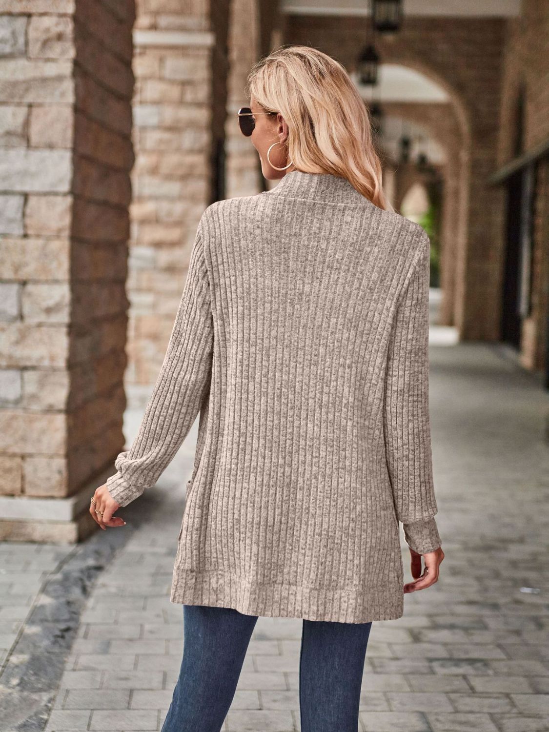Open Front Cardigan with Pockets - Lilixa.store