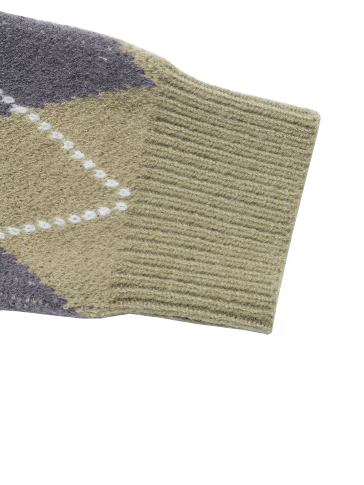Argyle Pattern Collared Knit Sweater