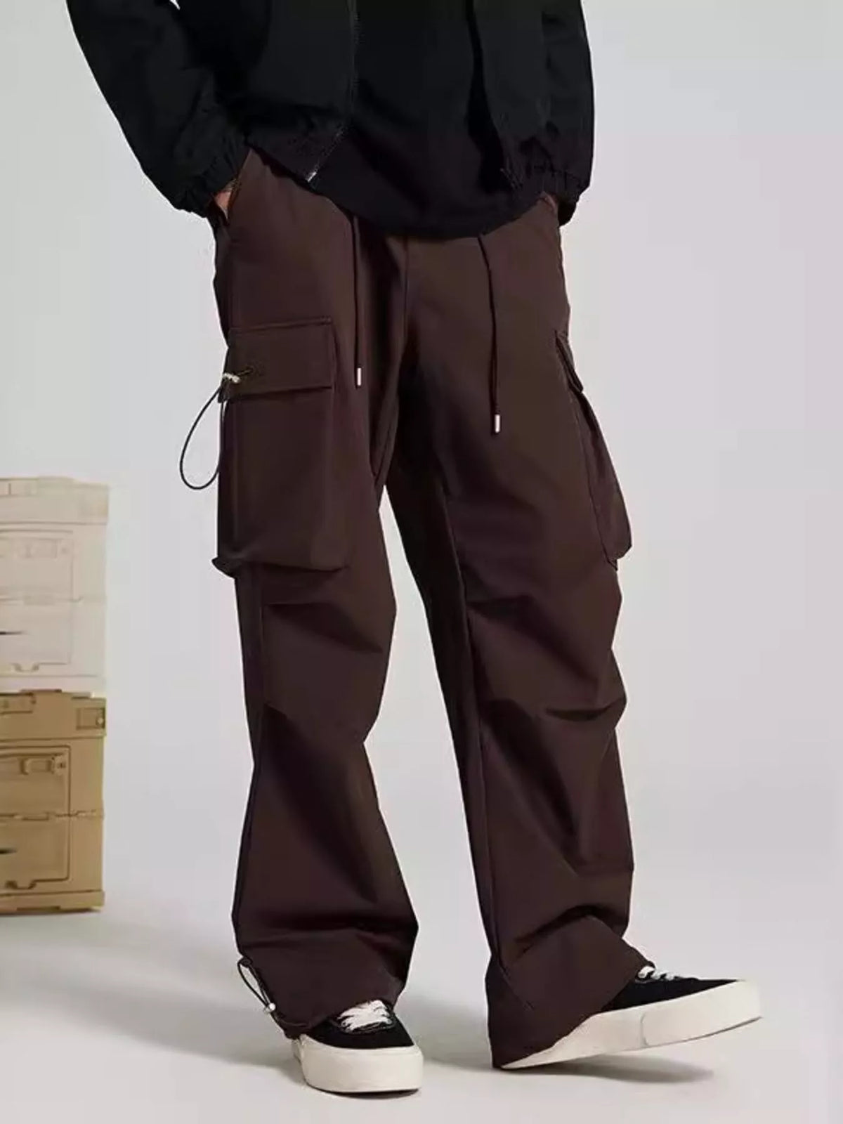 Men's Wide Leg Pants with Cargo Pockets, view 2