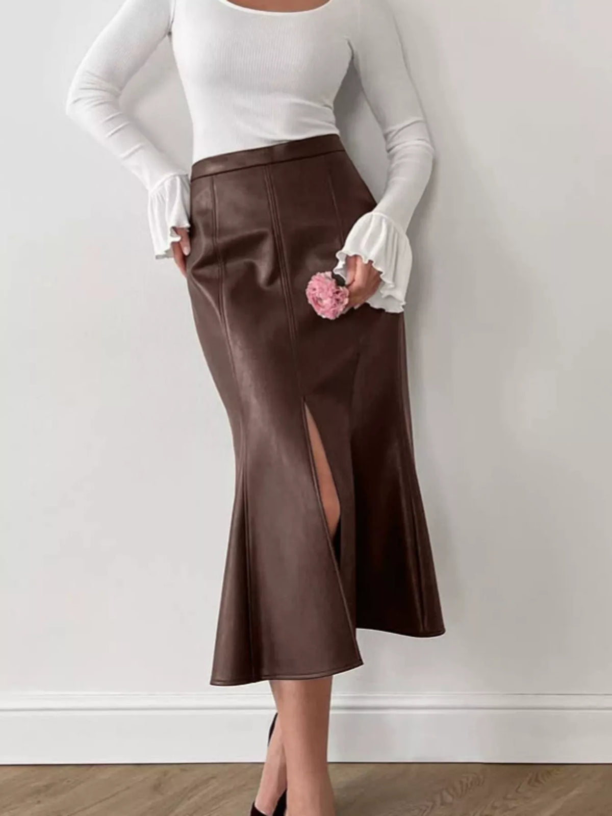 Slit Mermaid Midi Skirt - Lilixa.store