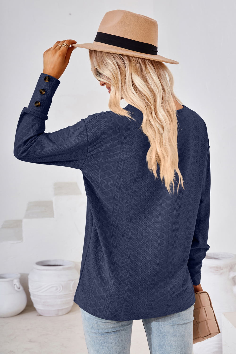 V-Neck Long Sleeve Blouse, view 12