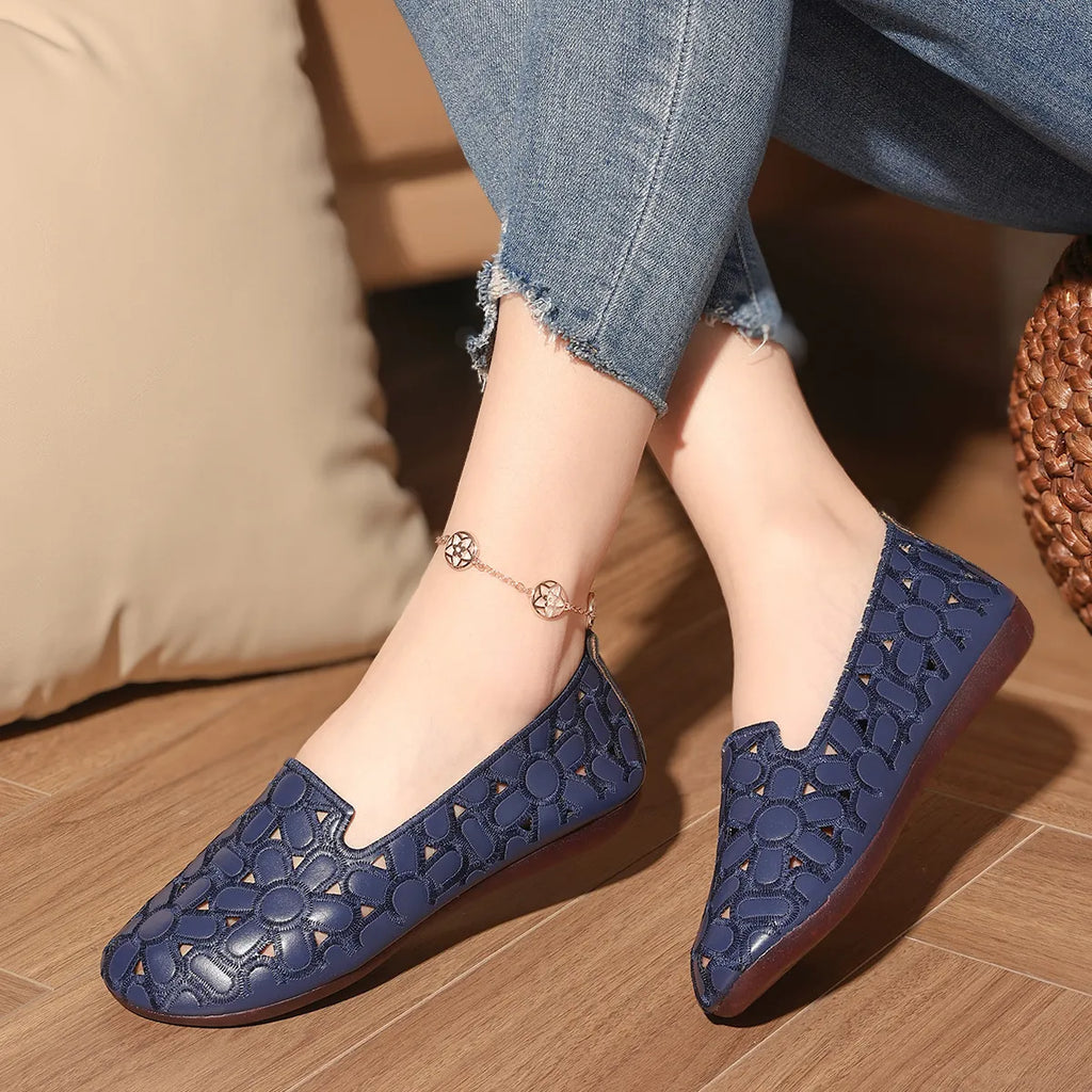 Cutout Round Toe Slip-Ons, view 7