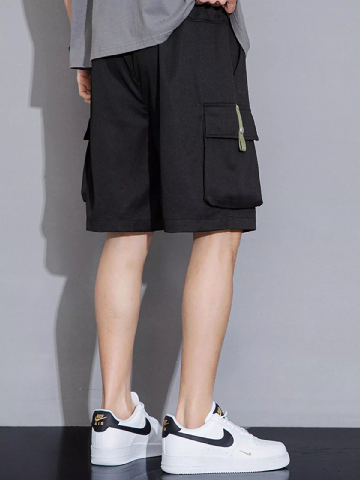 Men's Plus Size Casual Cargo Shorts with Drawstring, view 3