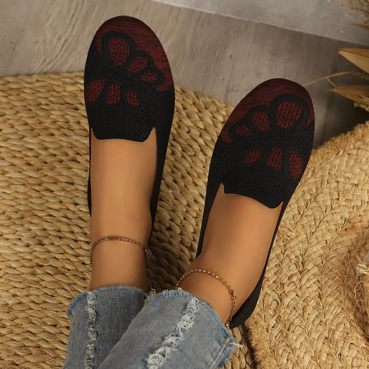 Breathable Knitted Slip-Ons