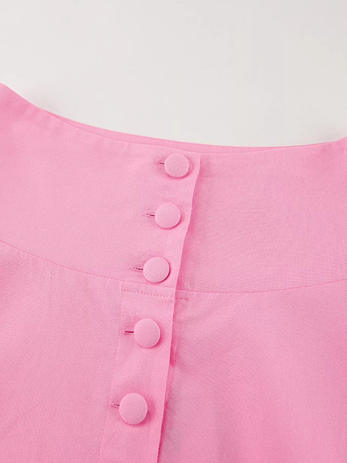 Cap Sleeve Button-Down Crop Top and Midi Skirt Set, view 14