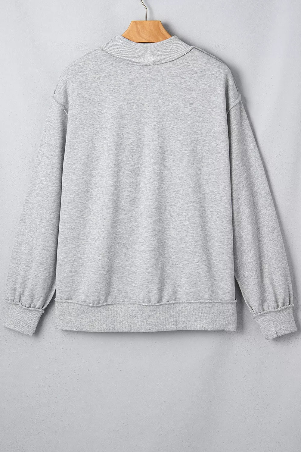 Exposed Seam Mock Neck STATE Letter Graphic Loose Sweatshirt