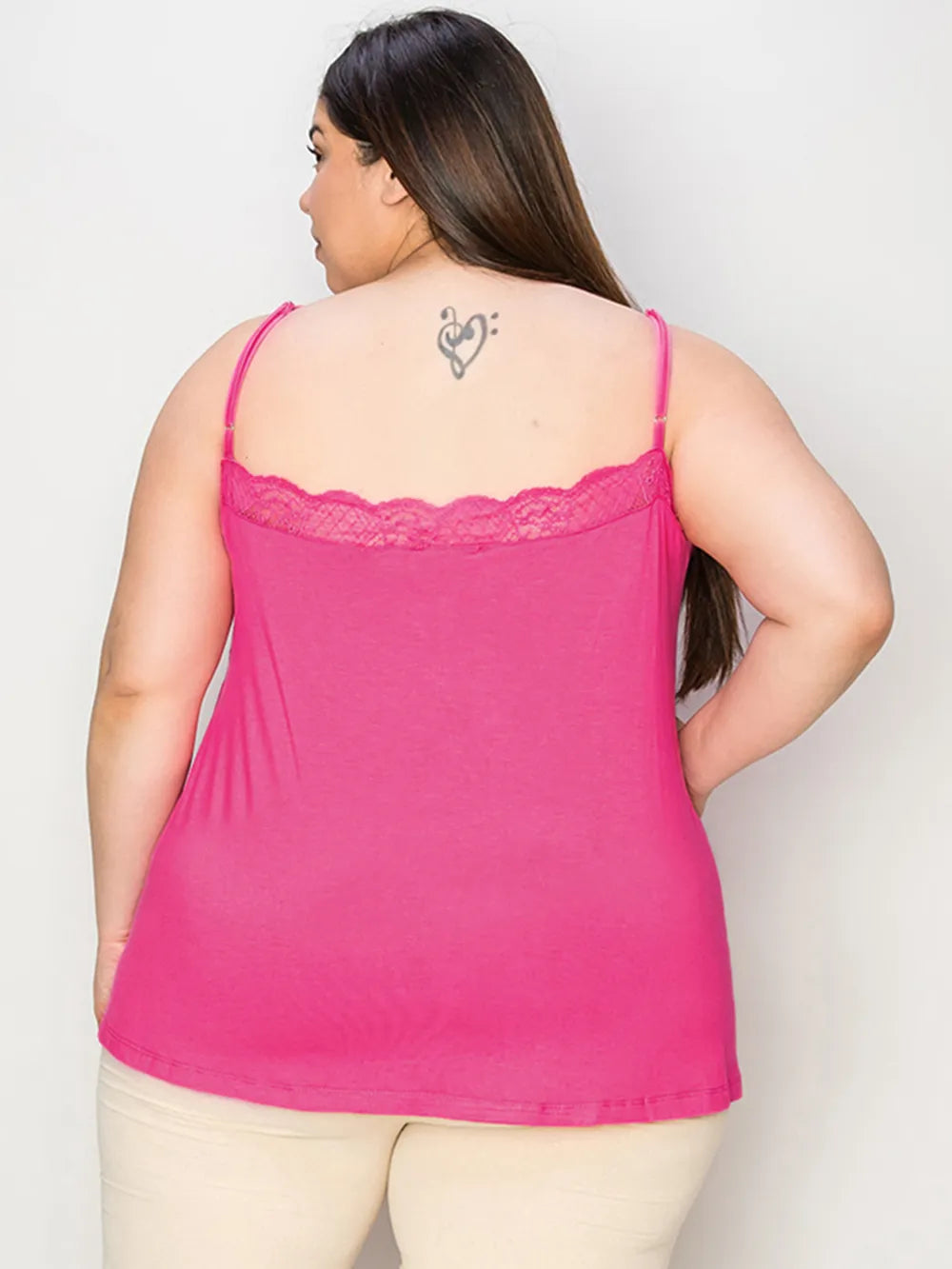 Basic Bae Full Size Lace Trim V-Neck Cami - Lilixa.store