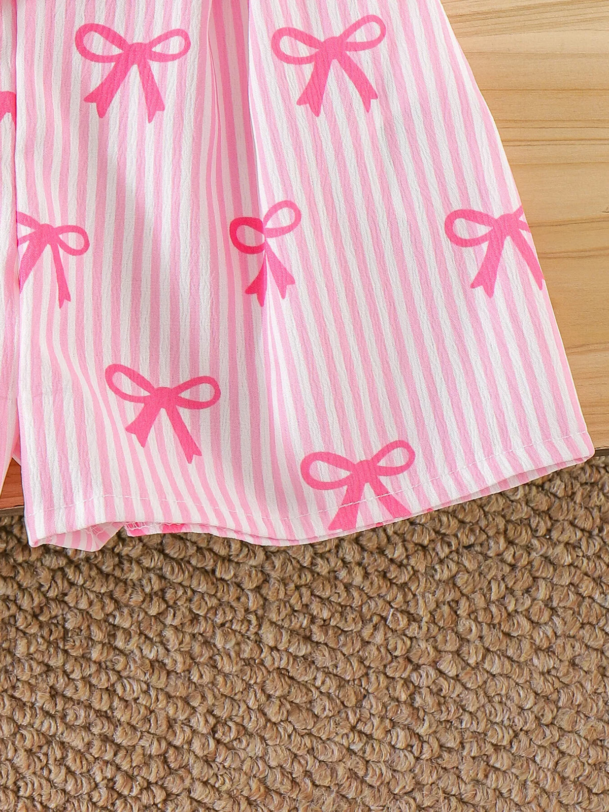 Children's Striped Bow Cami and Shorts Set - Lilixa.store