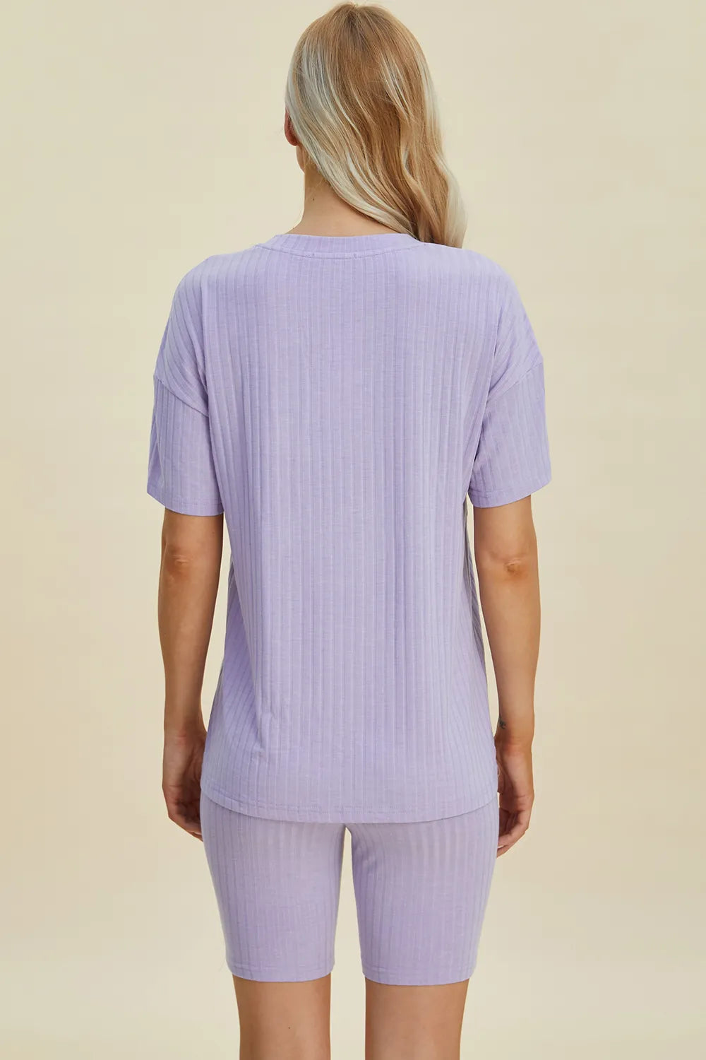 Basic Bae Full Size Ribbed V-Neck Short Sleeve Top and Shorts Set - Lilixa.store