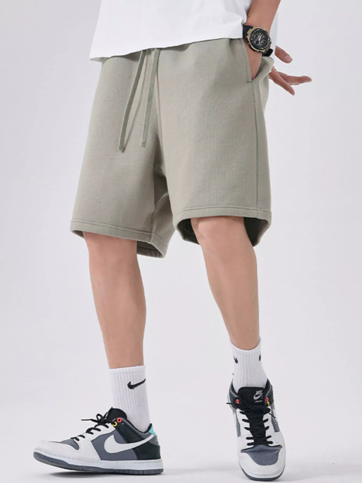 Men's Casual Drawstring Shorts in Sage