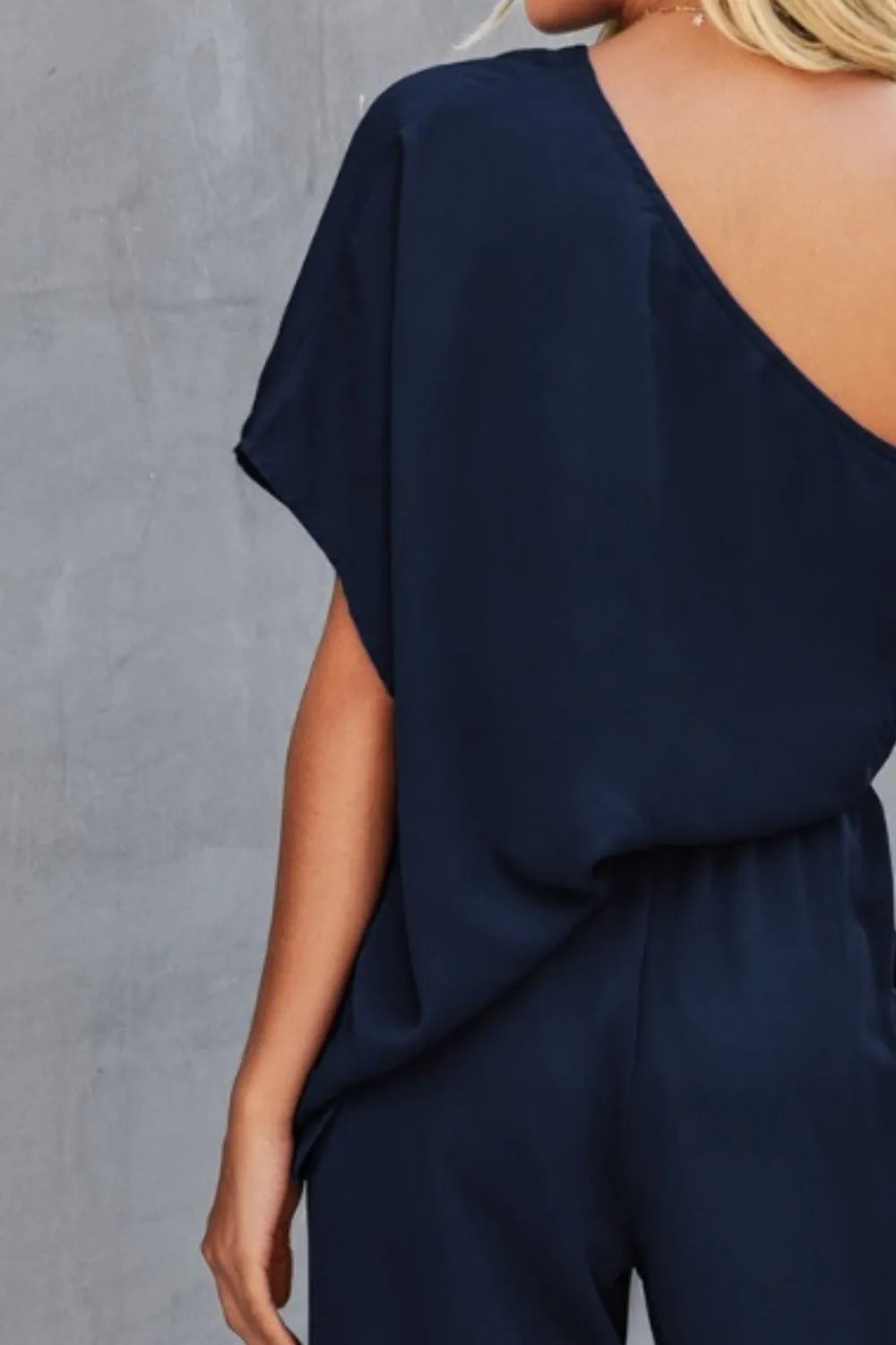Single Shoulder Short Sleeve Jumpsuit - Lilixa.store
