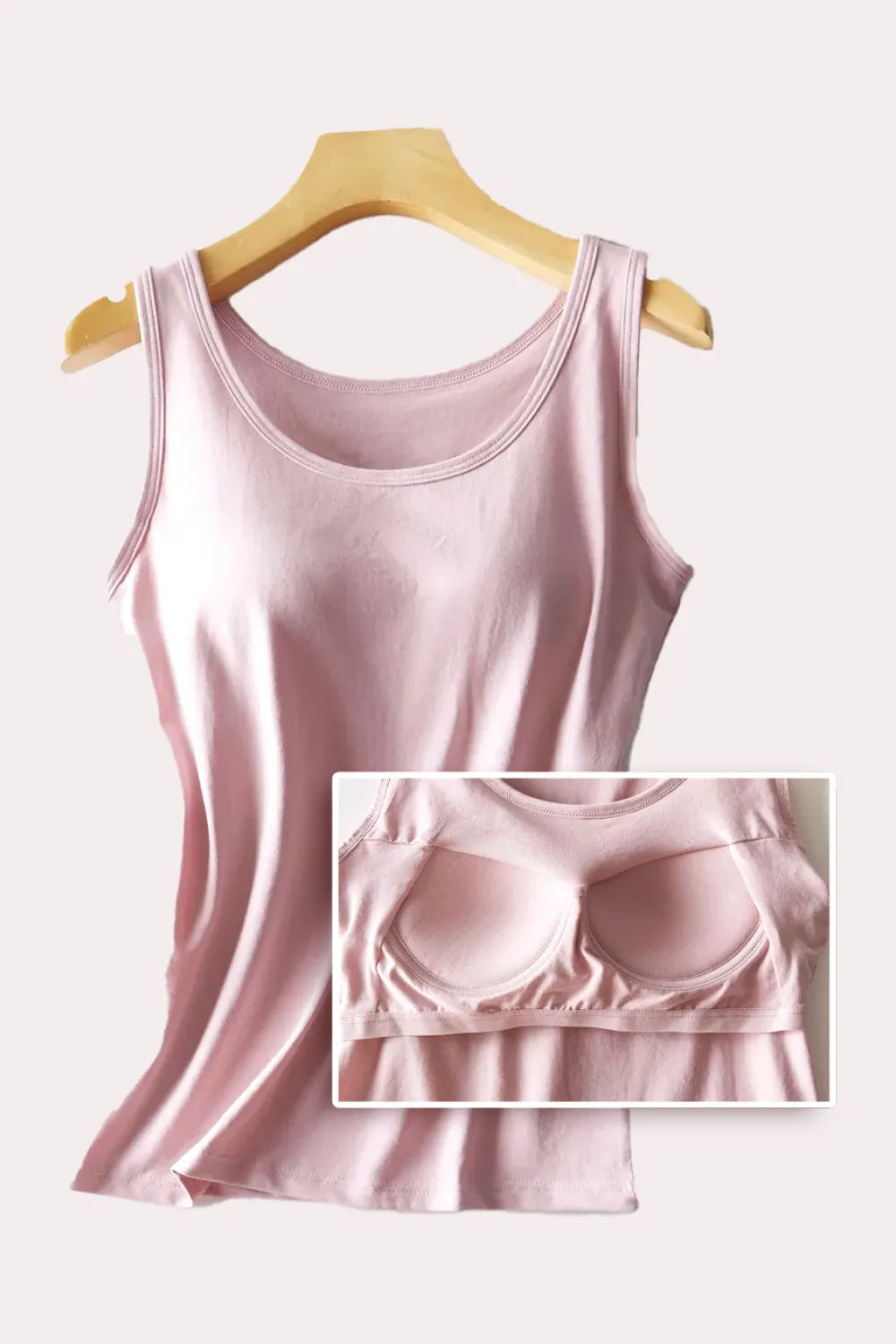 Round Neck Tank with Bra - Lilixa.store