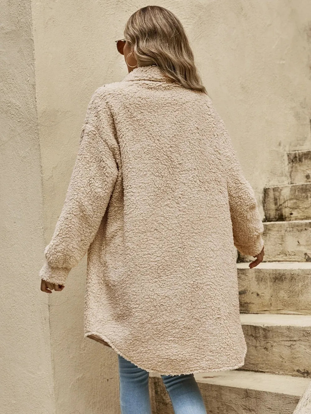 Collared Button Down Coat - Lilixa.store
