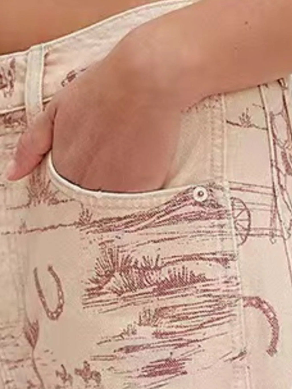 Printed Wide-Leg Jeans - Lilixa.store
