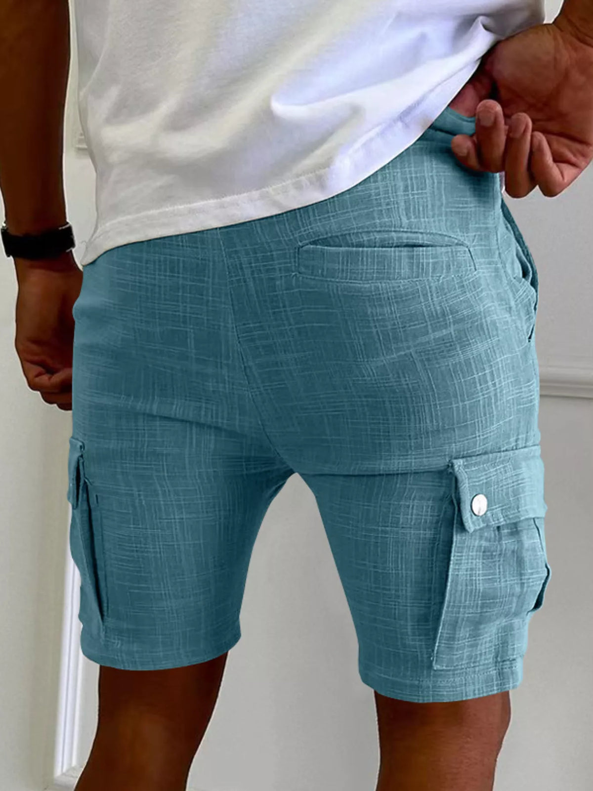 Men's Full Size Drawstring Casual Cargo Shorts Plus Size - Lilixa.store