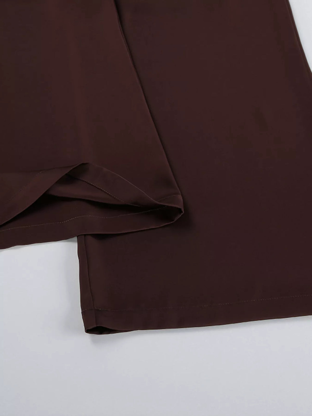 Ruffle V-Neck Cami and Wide-Leg Pants Two-Piece Set in Brown, view 17