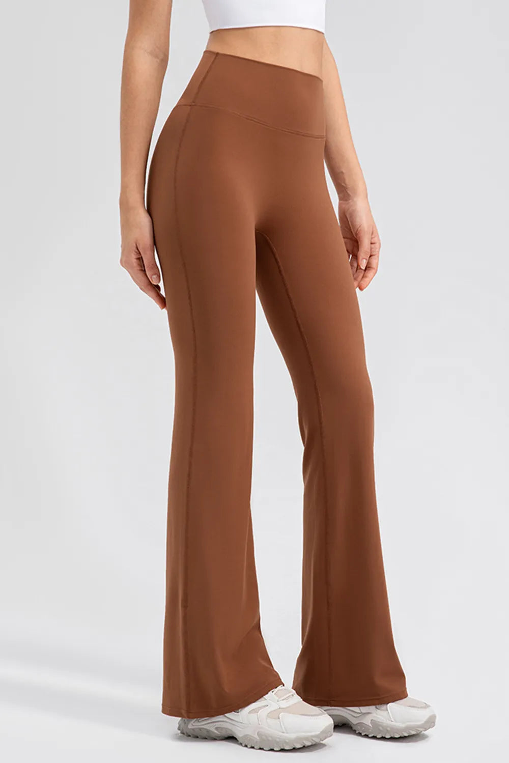 Wide Waistband High Waist Bootcut Active Leggings - Lilixa.store