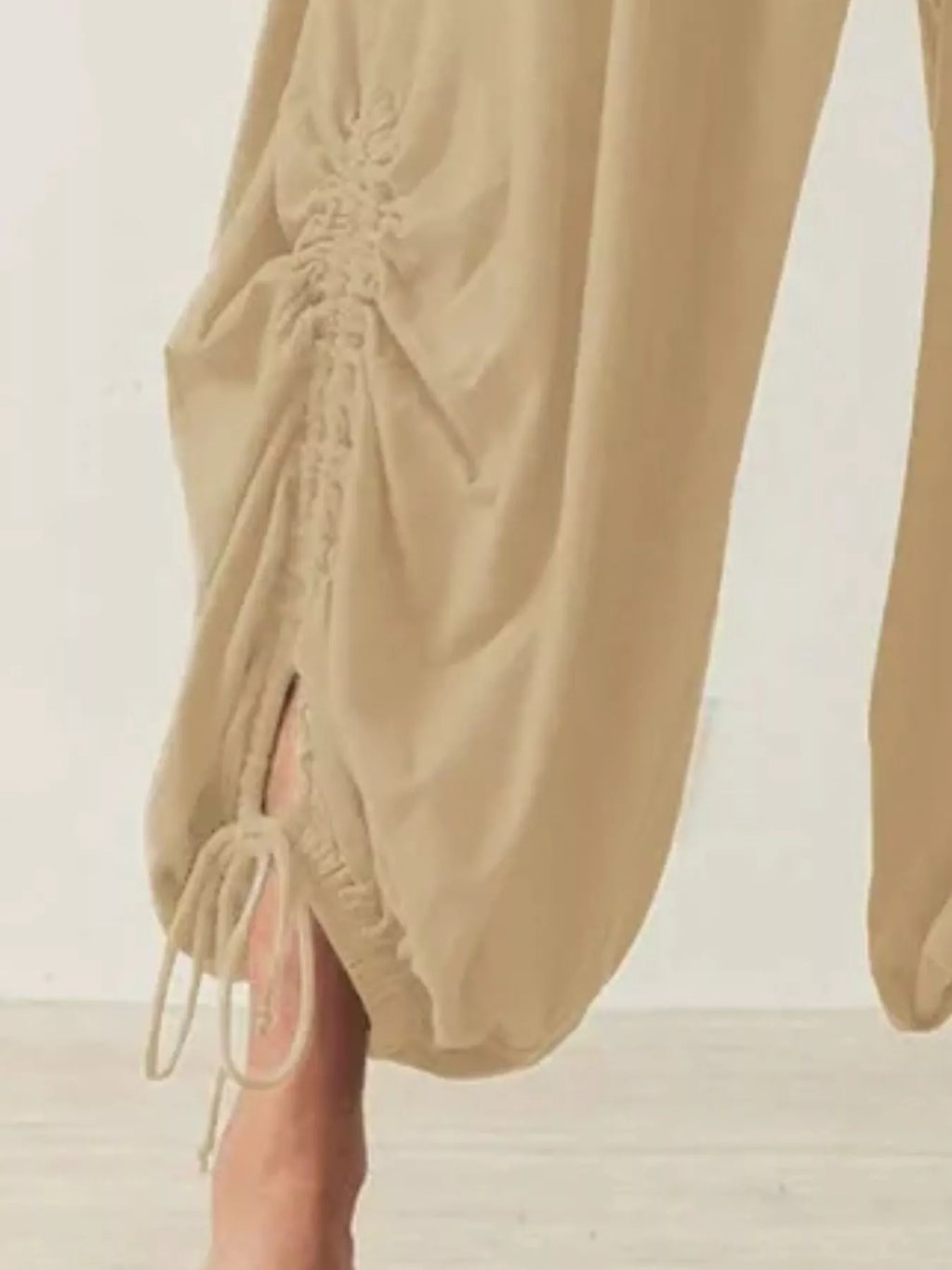 Ruched Drawstring Harem Pants - Lilixa.store