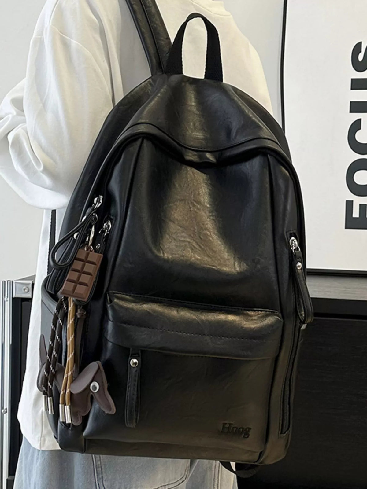 Leather Texture Backpack Bag - Lilixa.store