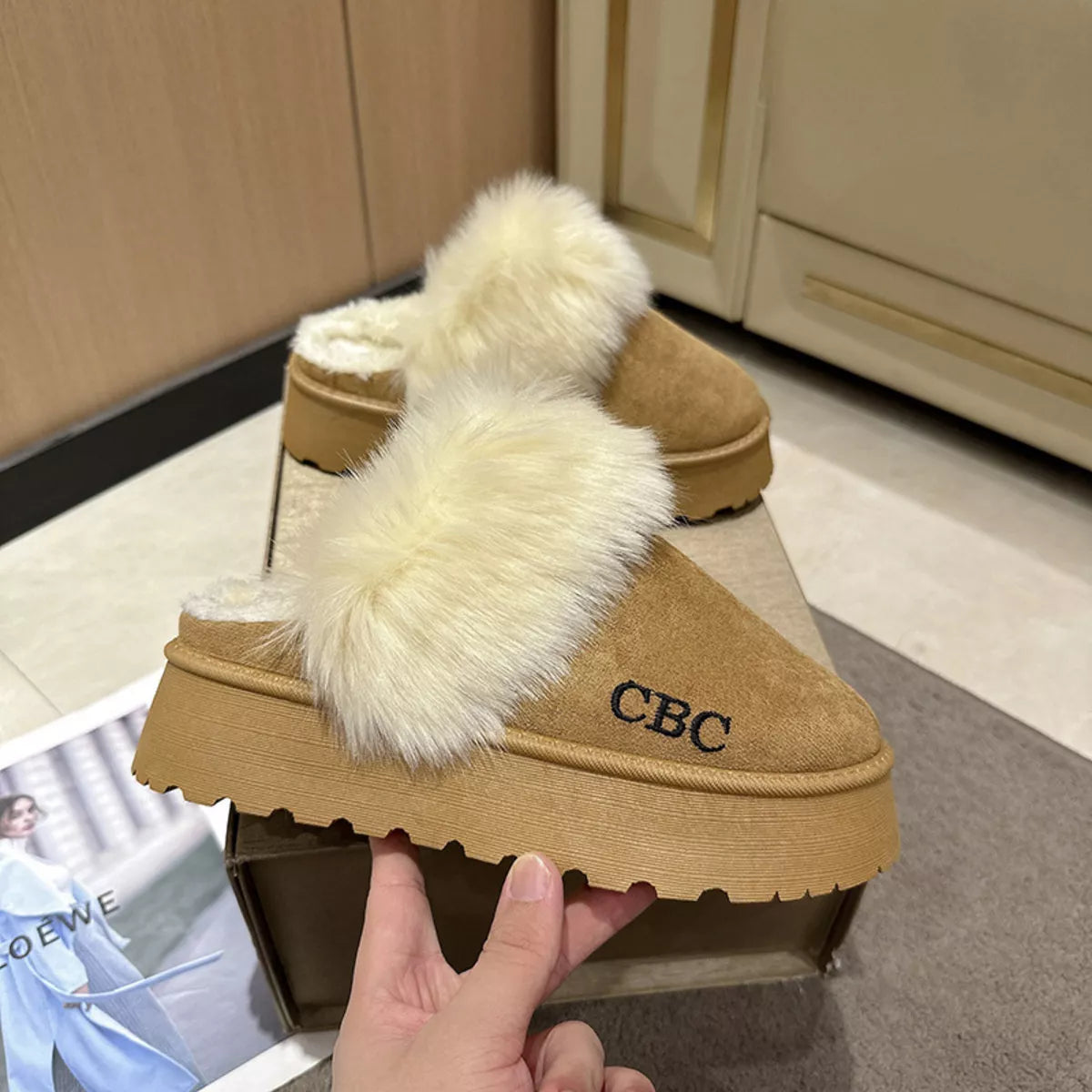 Furry Platform Slippers - Lilixa.store