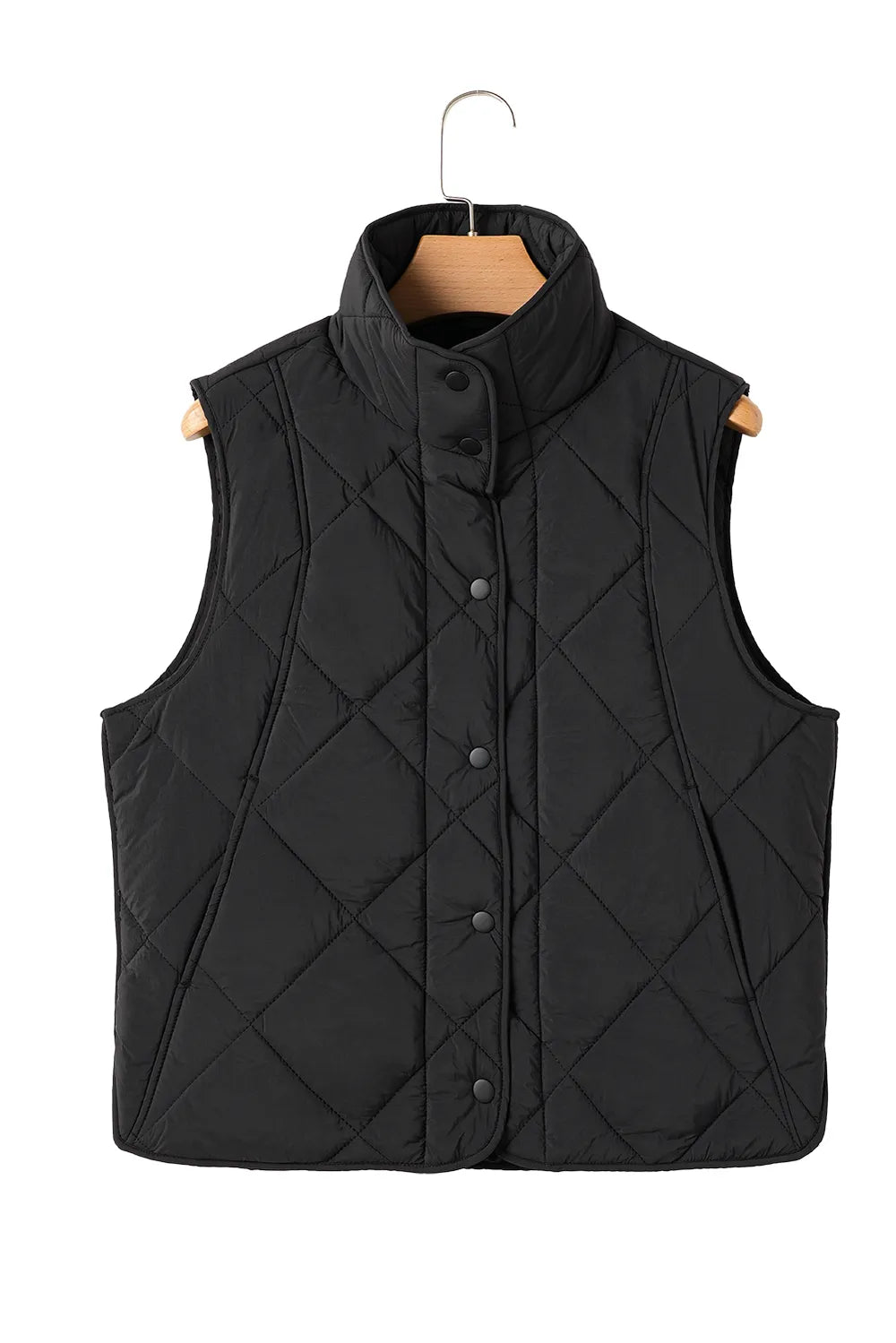 Snap Down Texture Vest Coat with Pockets, view 12