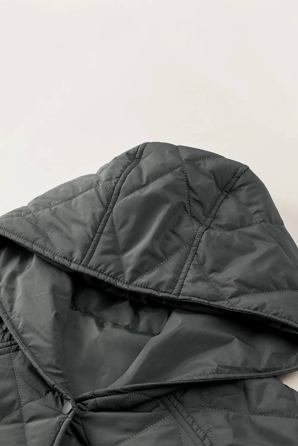 Snap Down Long Sleeve Quilted Winter Coat - Lilixa.store