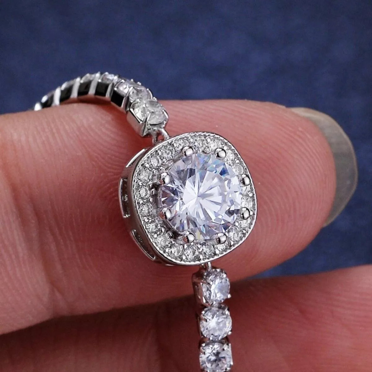 1 Carat Moissanite 925 Sterling Silver Chain Bracelet - Lilixa.store